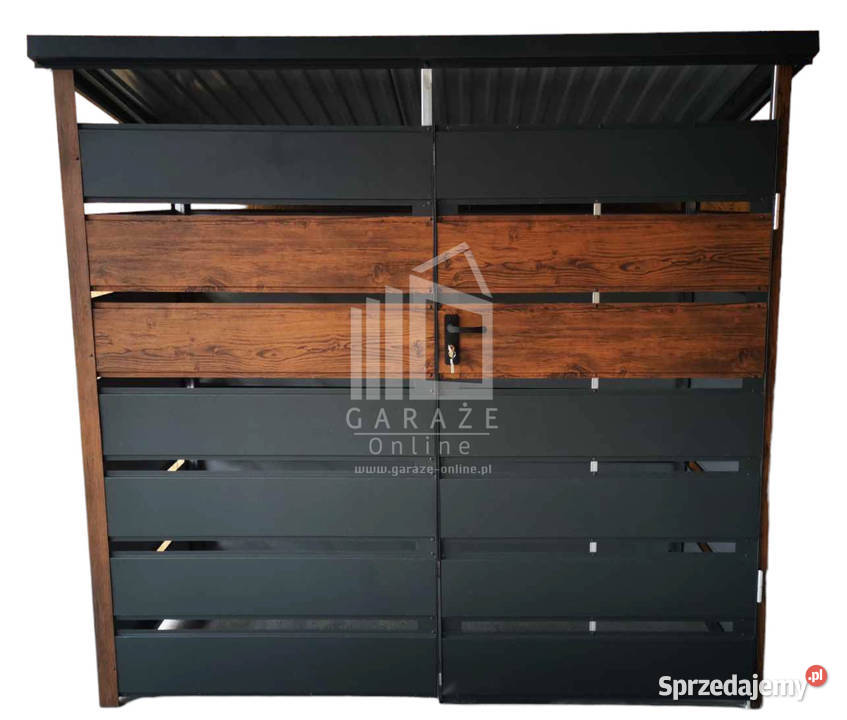 Wiata śmietnikowa spad tył 2x06m Antracyt drewno Toruń sprzedam