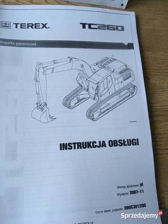 dtr instrukcja obsługi koparka terex tc260 i Szczecin