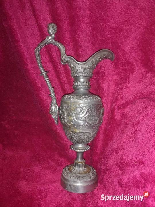 stara antyczna amfora cyna cynowa rzeźbiona Kraków