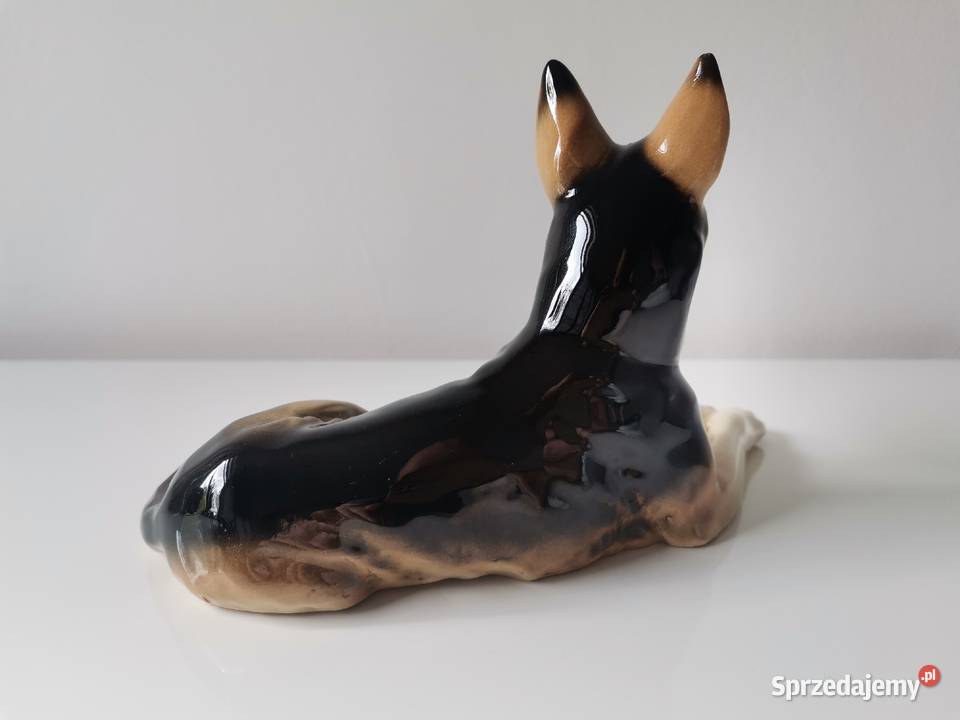 Stara figurka porcelanowa Pies owczarek śląskie Katowice
