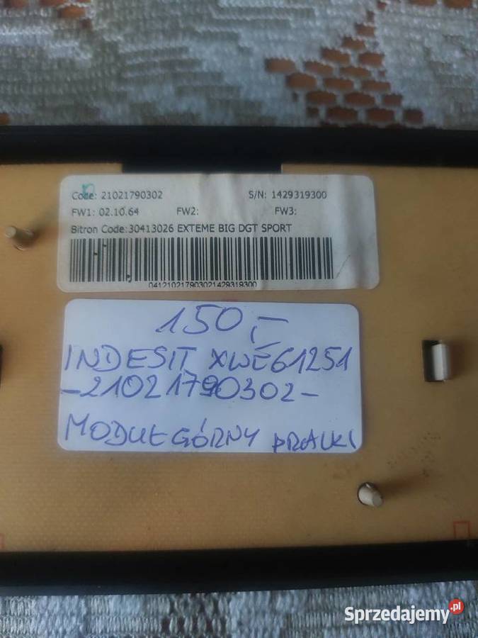 INDESIT XWE61251 21021790302 MODUŁ GÓRNY PRALKI wolnostojące