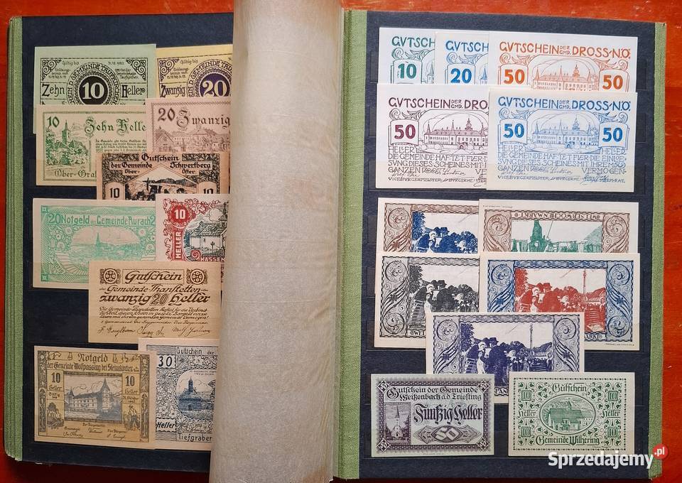 Stary Pieniądz Papierowy Zestaw Notgeldów 237 Kolekcje Gliwice