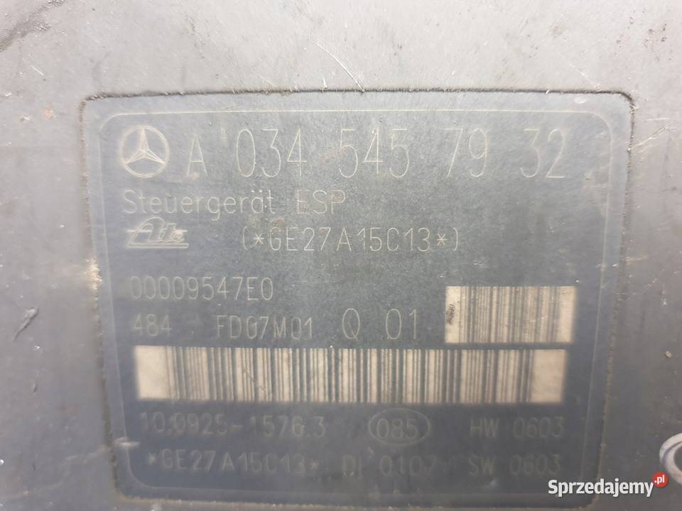 Mercedes W203 POMPA HAMULCOWA ABS A0345457932 sprzedam