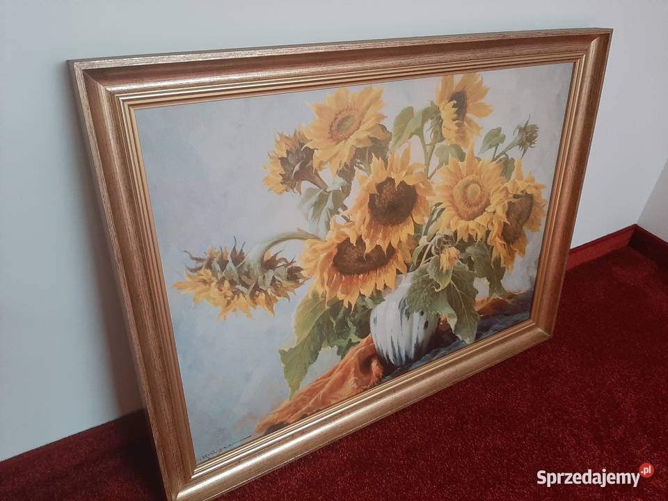 obraz z ramą słoneczniki