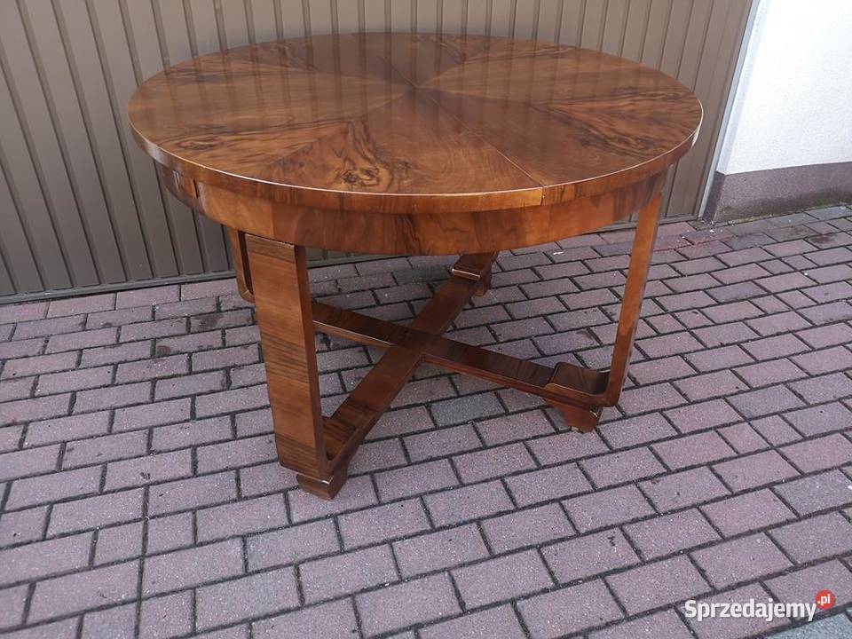 Stół ArtDeco Orzech Okrągły Rozkładany 120 wielkopolskie Swarzędz