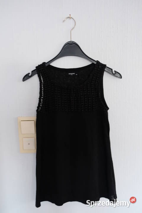 czarny top XS 34 RESERVED siatka siateczka Toruń