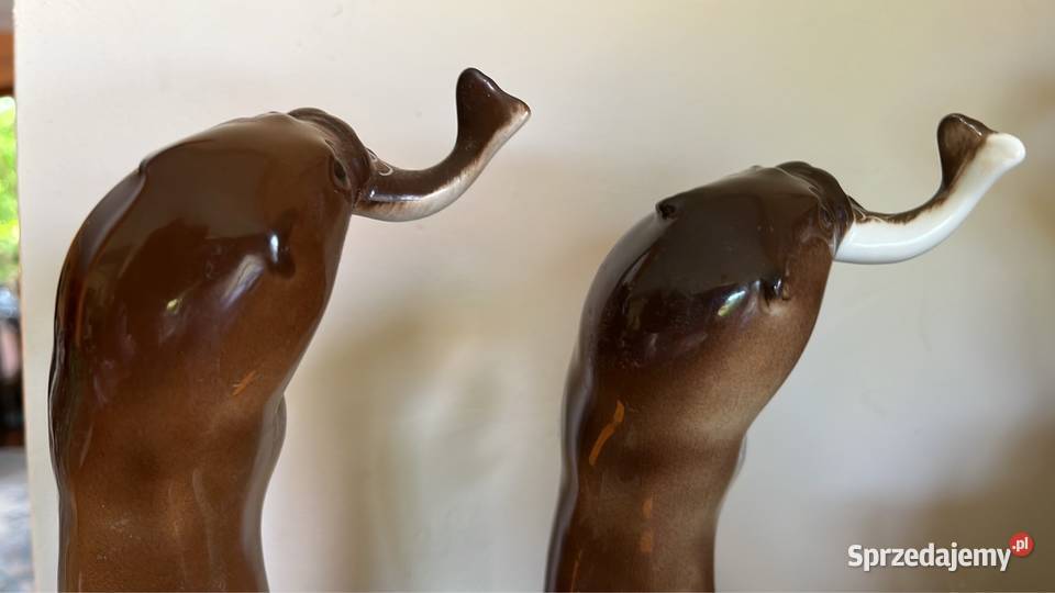 Wydra z rybą figurka Łomonosow Porcelana i szkło Gdańsk sprzedam