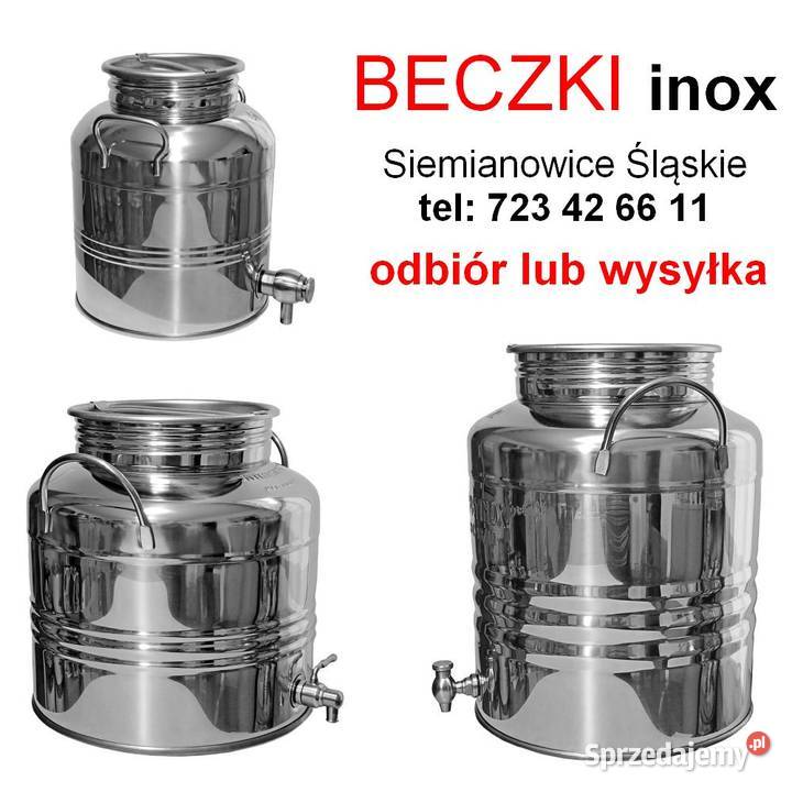Beczka ze stali inox 25L z kranem do transportu Siemianowice Śląskie