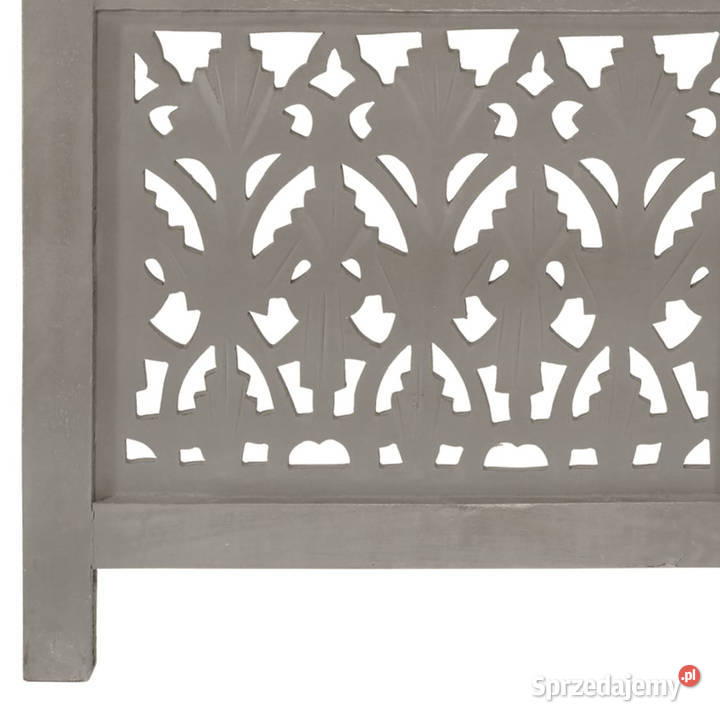 Parawan 3panelowy rzeźbiony szary 120x165 drewno