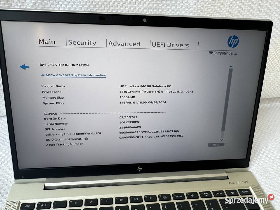 Laptop Elitebook HP 840 G8 i51135G724GHz 16GB