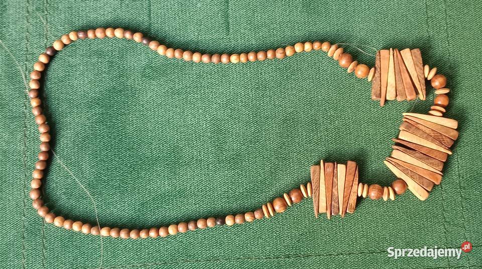 Drewniane korale vintage Zbylitowska Góra