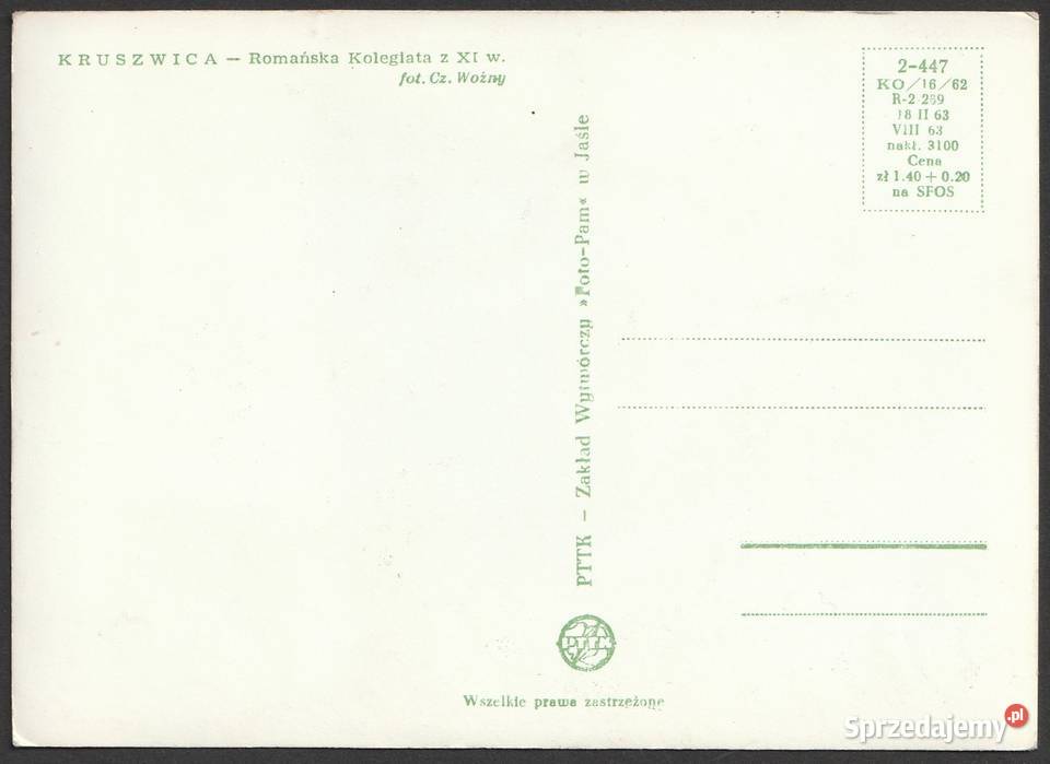 KRUSZWICA KOLEGIATA ROMAŃSKA 1963 BEZ OBIEGU