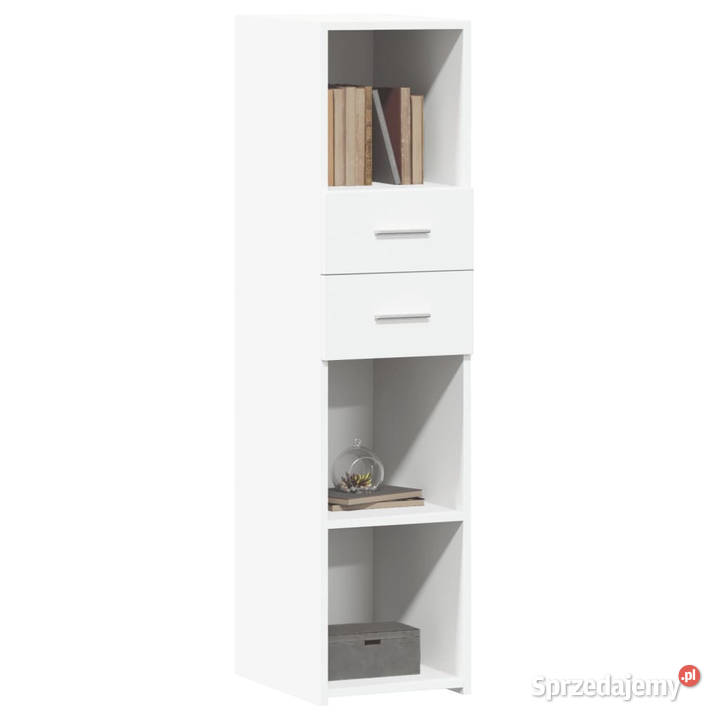 Wysoka szafka biała 30x425x124 materiał Warszawa