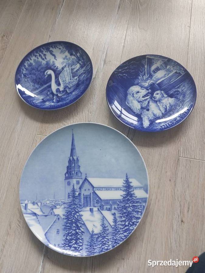 Trzy talerze porcelanowe ozdobne Wałbrzych sprzedam