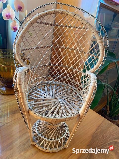 Pleciony fotel kwietnik w stylu Peacock dolnośląskie sprzedam