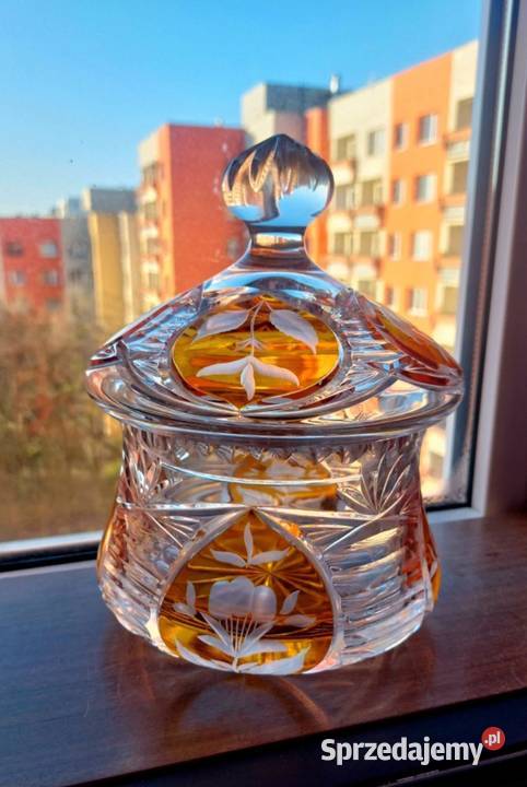 Piękna duża bomboniera kryształowa PRL dolnośląskie Wrocław