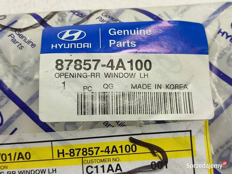 USZCZELKA SZYBY LEWY TYŁ HYUNDAI H1 20042007