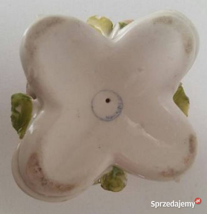 AntykMajolika Porcelanowy Świecznik Prawdopod Gdańsk