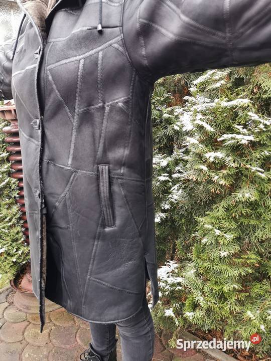 Piękny damski długi kożuch płaszcz kurtka łódzkie Łódź