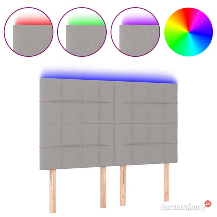 Zagłówek do łóżka z LED jasnoszary 144x5x118128 Warszawa