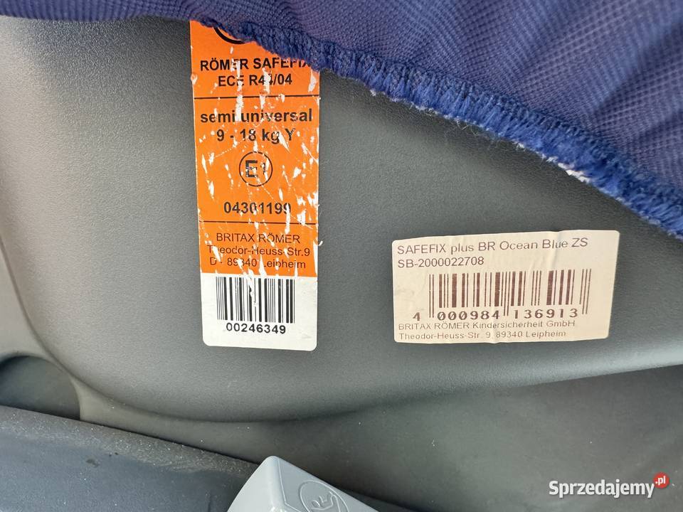 Fotelik samochodowy BRITAX SAFEFIX PLUS 918 niebieski Siedlce