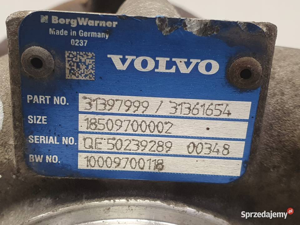 TURBOSPRĘŻARKA Volvo V60 20 D4 turbo 31397999 Chełm