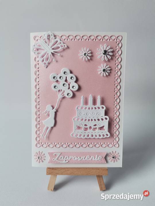 ZAPROSZENIA NA URODZINY TORT DZIEWCZYNKA Z Rękodzieło Poznań