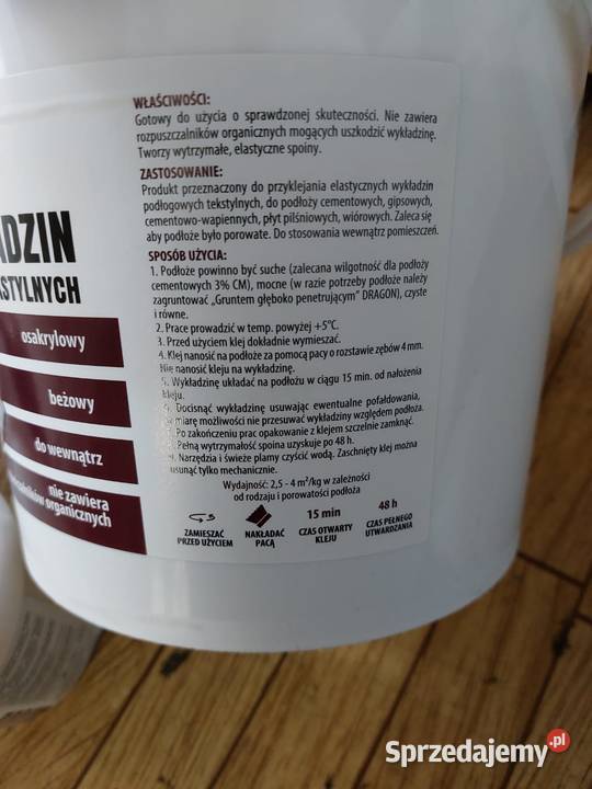 Klej do wykładzin tekstylnycj DRAGON Żukowo