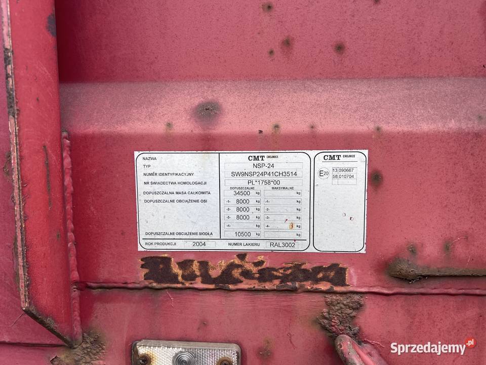Wykonawca układu sprzeda obniżonej Naczepę Gdynia