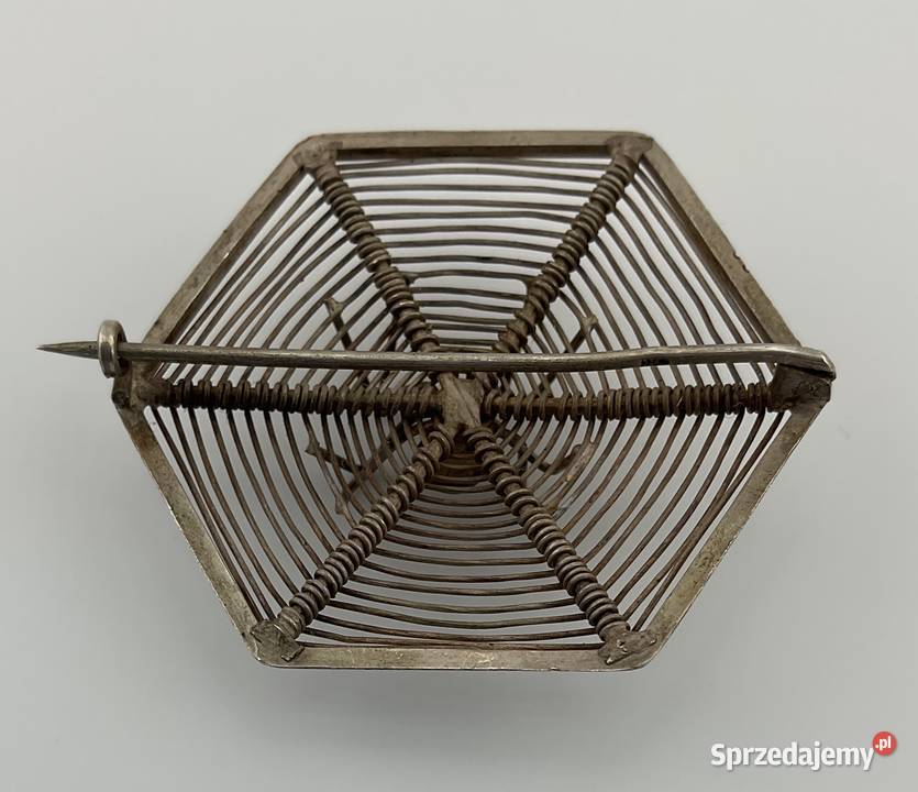 Antyczna Srebrna Broszka PAJĄK 3D II RP Kraków