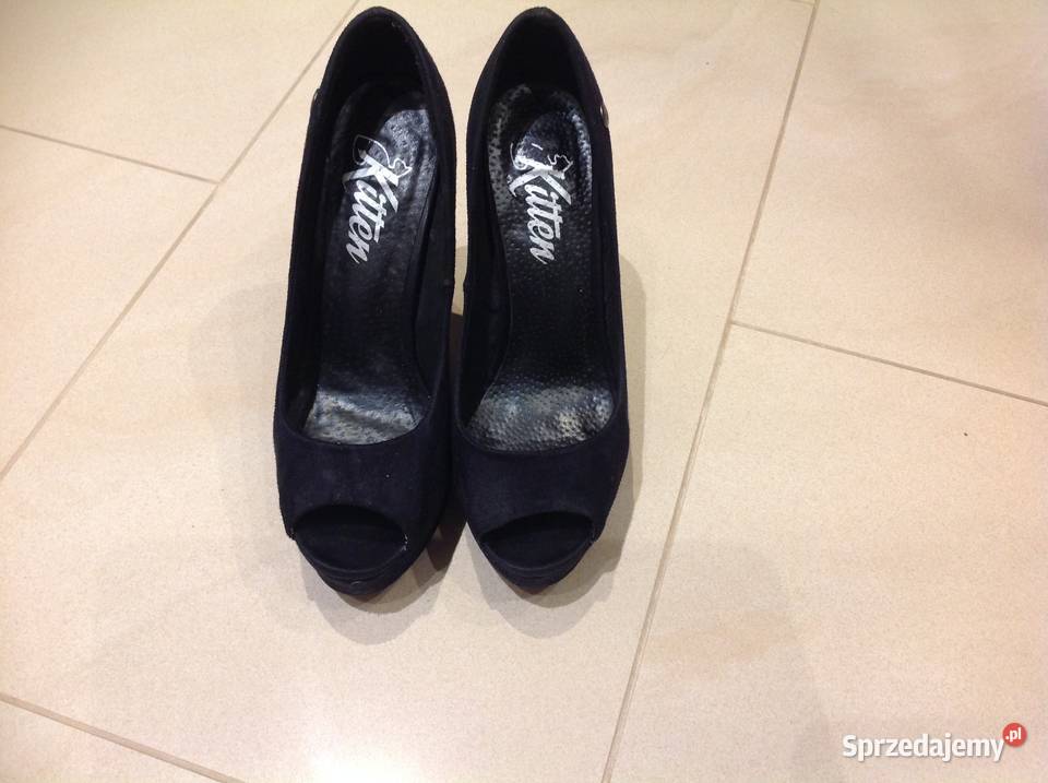 Czarne Buty Na Szpilce 36 na platformie Nowa Sól