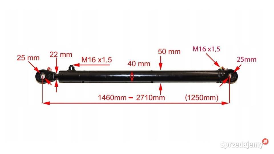 Siłownik Hydrauliczny 40x22 SKOK 1250 MOCOWANIA Solec Kujawski