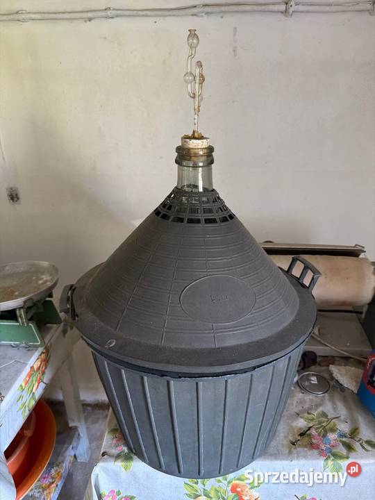 Balon na wino szklany w plastikowym koszu 54l podkarpackie Jedlicze