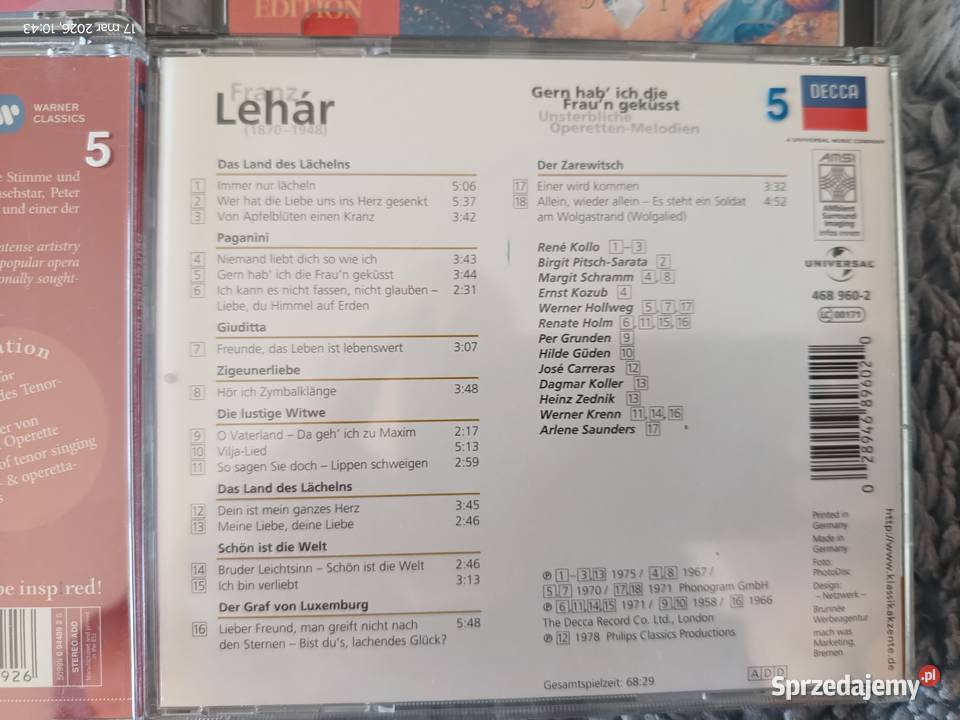 4 płyty CD z muzyczną klasyką Płyty i kasety