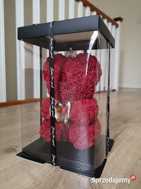 Miś z róż piankowych bordowy wys 25 Otrębusy