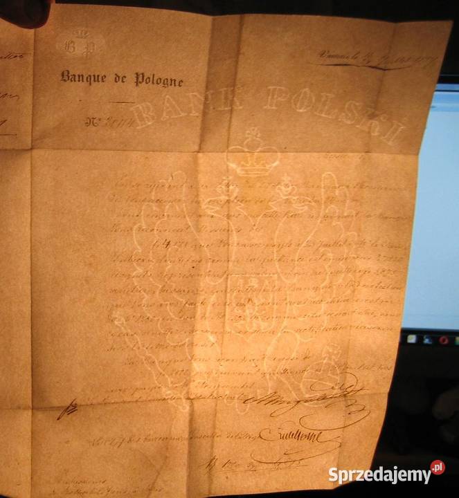 List z Igo Banku Emisjnego w Król Polskim 1857 Bierutów