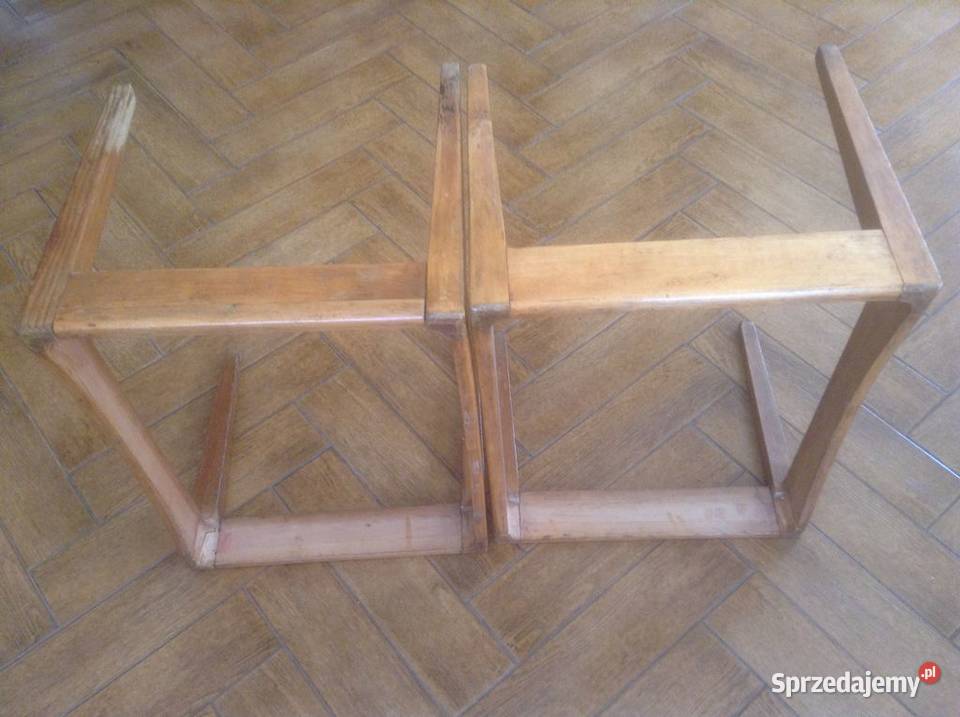 Zestaw 2 drewnianych taboretów tapicerowanych Opole sprzedam