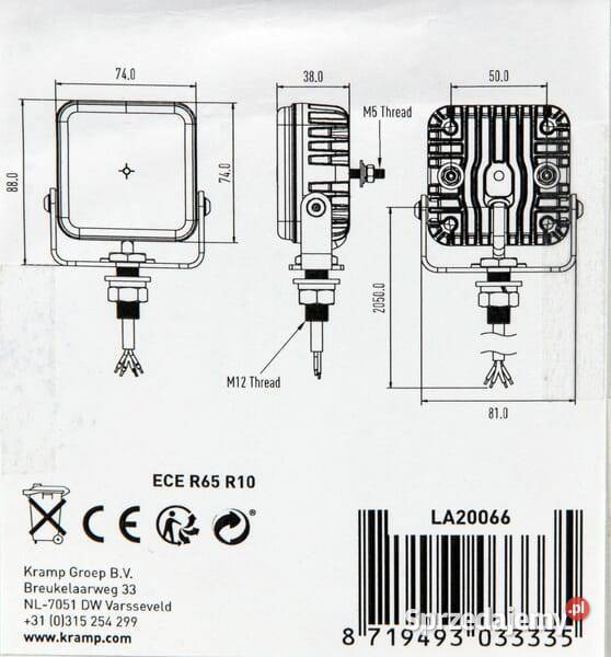 Lampa ostrzegawcza LED 1030V bursztynowa 12 LED małopolskie