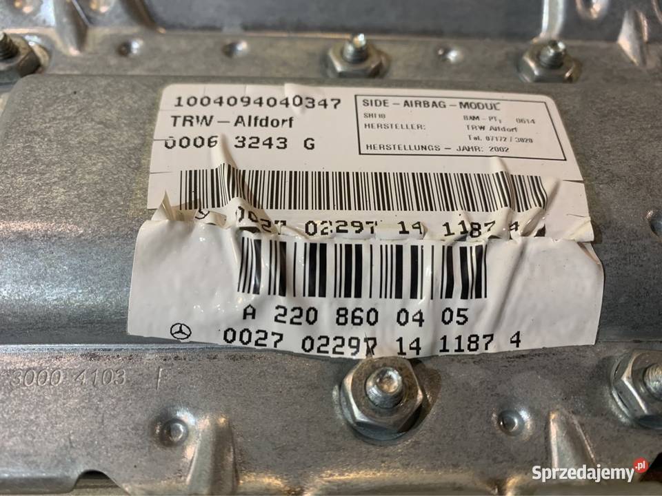 A2208600405 poduszka drzwi prawa przód mercedes