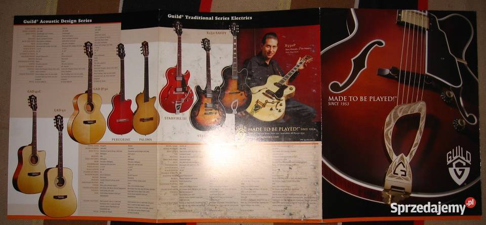 Guild Made To Be Played guitar brochure catalog Kępice