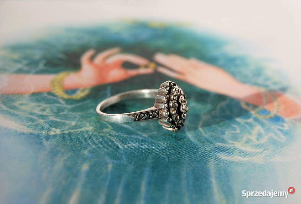 Stary pierścionek markiza markasyty srebro 925 Lublin