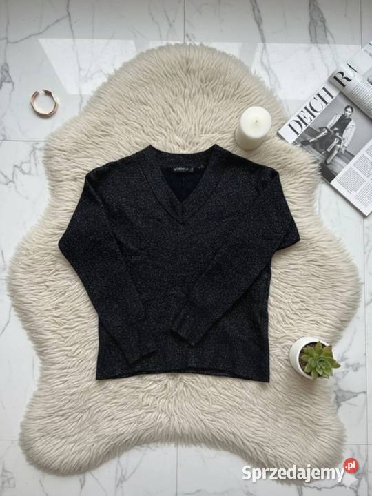 Sweter czarny S 68 z wełny Wiskoza Lurex dolnośląskie Wrocław
