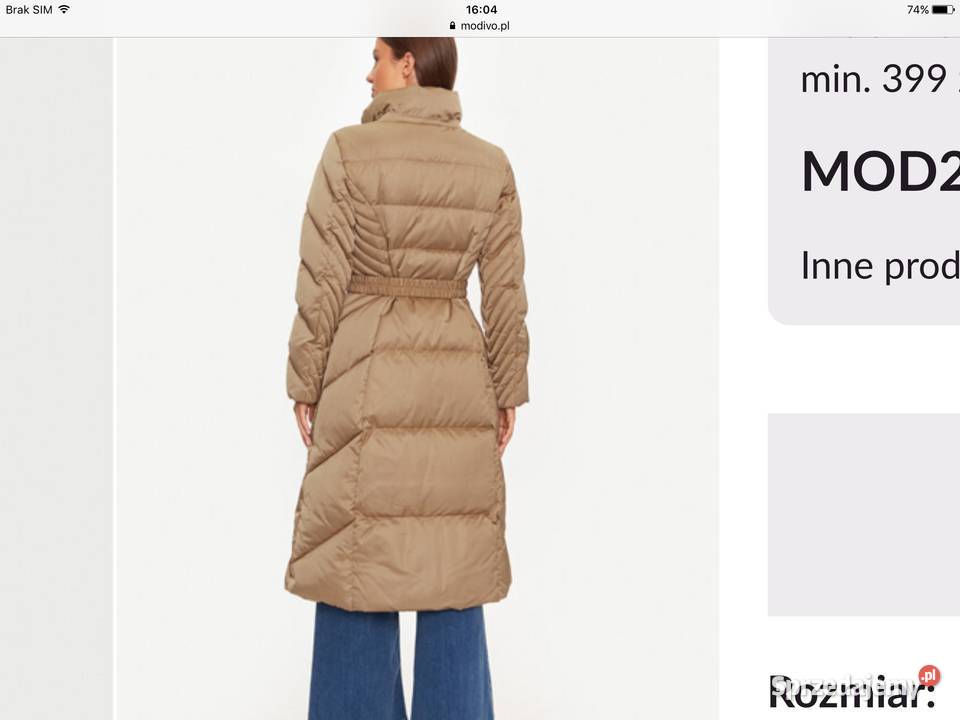 Kurtka Długa Puchowa Damska GUESS XS XS Nowa Sól