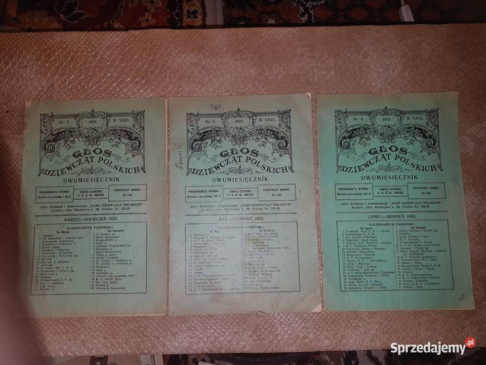 Głos Dziewcząt Polskich 1933 r Antykwariat Sejny