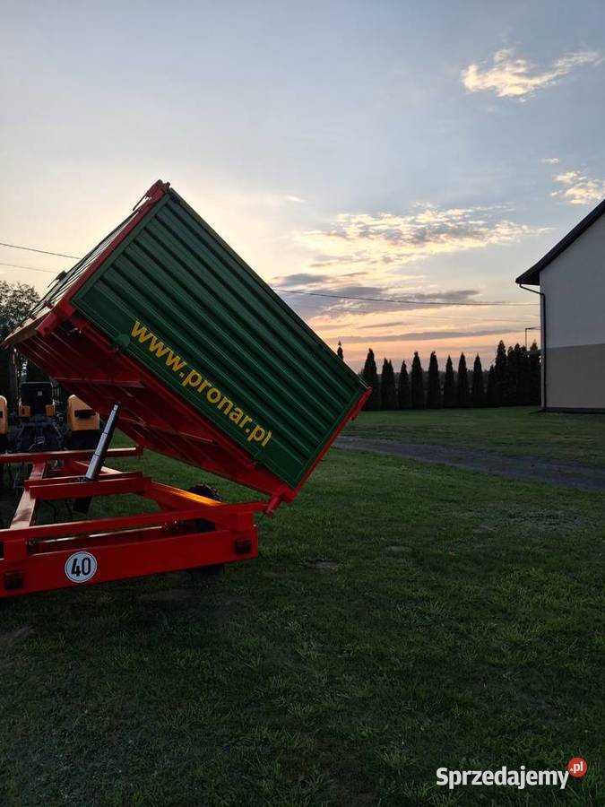 Przyczepa wywrotka jednoosiowa koper trzy strony Węgrów
