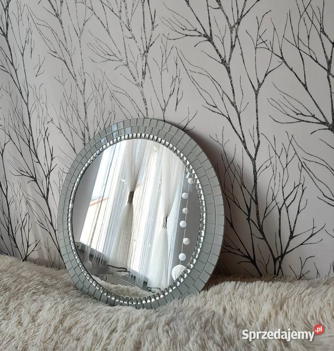 Lustro okrągłe srebrna rama 50 60 70 80 90 Przemyśl