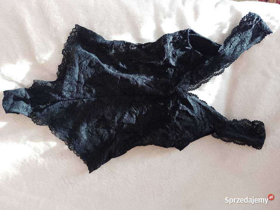 3638 SM Zmysłowe Body koronkowe z Londynu bluzka czarny Body i gorsety małopolskie