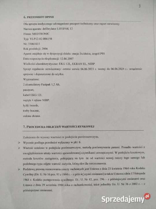 defibrylator lifepak 12 Drągowina sprzedam