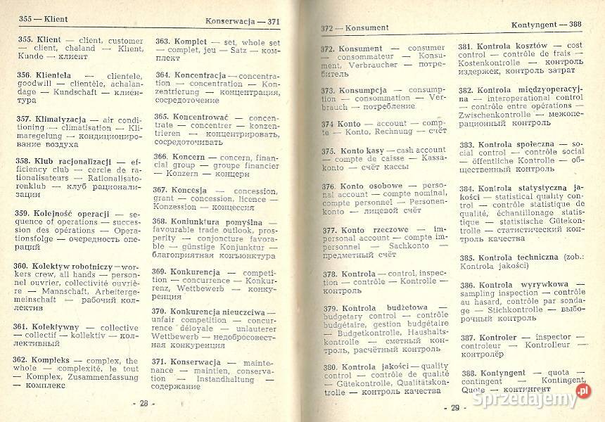 5 języczny podręczny słownik ekonomiki Kobielice