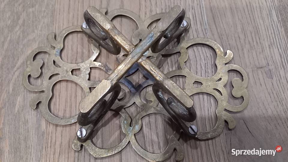 Podstawka mosiężna pod garnek żelazko Jabłka 680 Gawroniec sprzedam